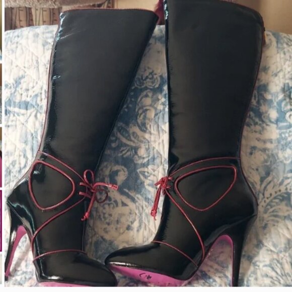 NEW Betsey Johnson VINTAGE KNEE HIGH BOOTS - Picture 12 of 15